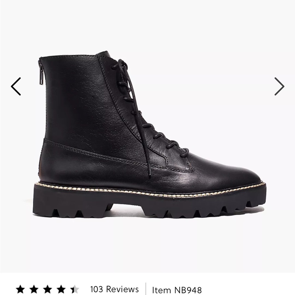 NWT lace up lugsole boots leather size 7